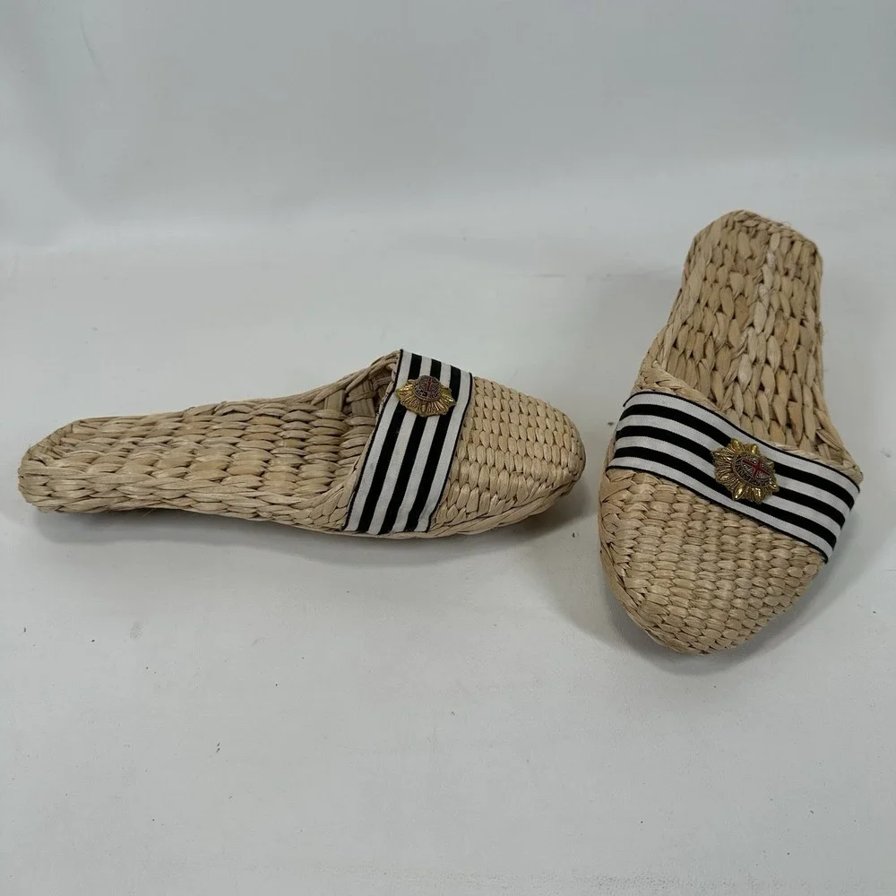 Coldstream Guards Raffia Woven straw sandals‎ slippers shoes men's 7.5